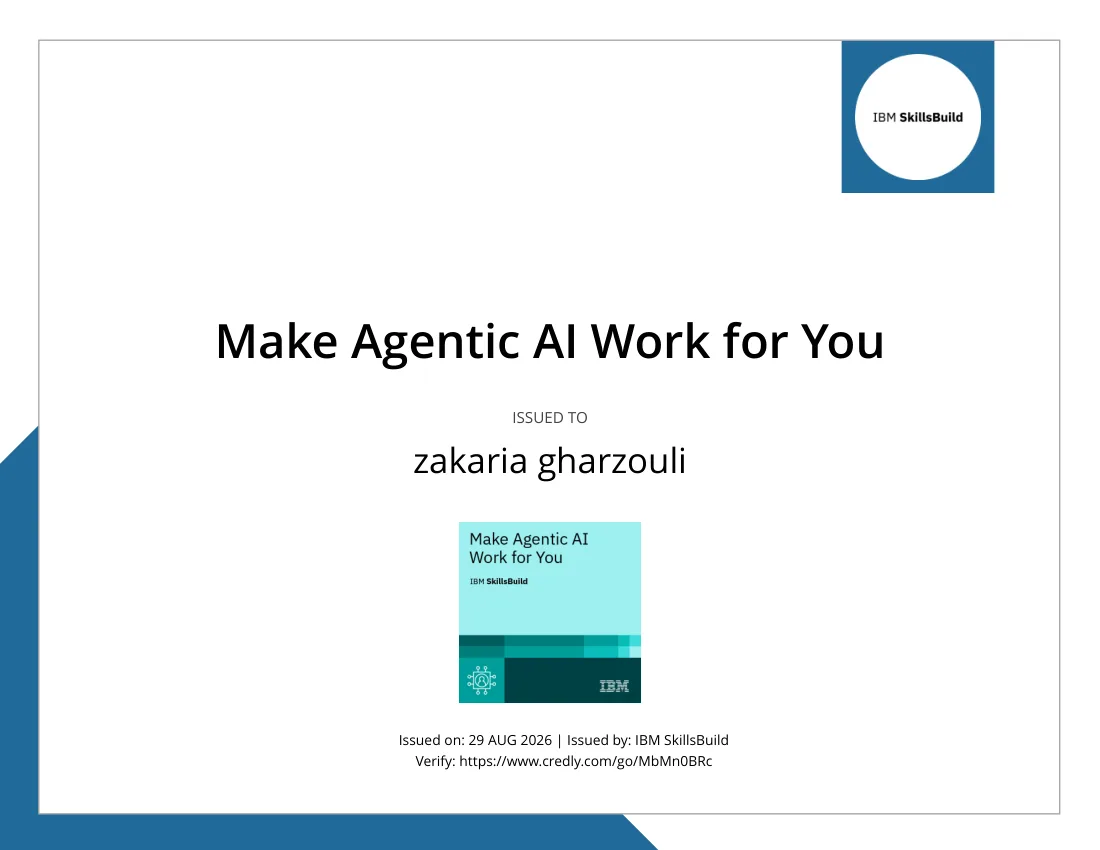 Attestation Make Agentic AI Work for You, délivrée par IBM SKILLSBUILD