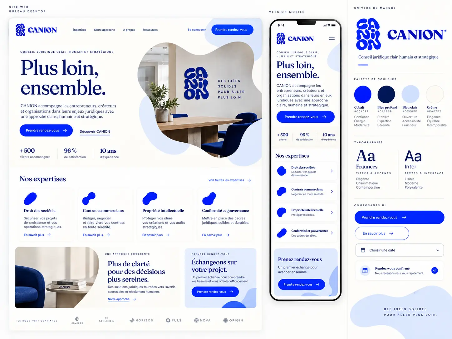 CANION — maquette web et mobile